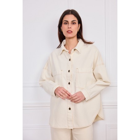 SURCHEMISE JEAN FEMME ECRUE