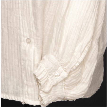 Chemise gaufrée femme, écru - Matière noble