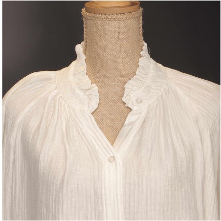 Chemise gaufrée femme, écru - Matière noble