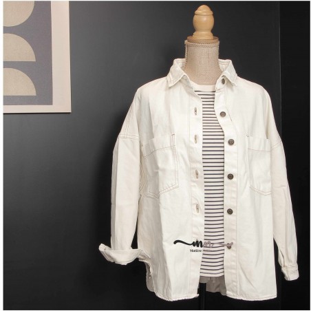 SURCHEMISE JEAN FEMME ECRUE