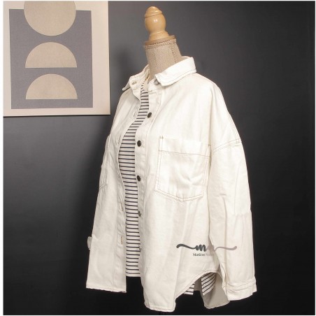 SURCHEMISE JEAN FEMME ECRUE