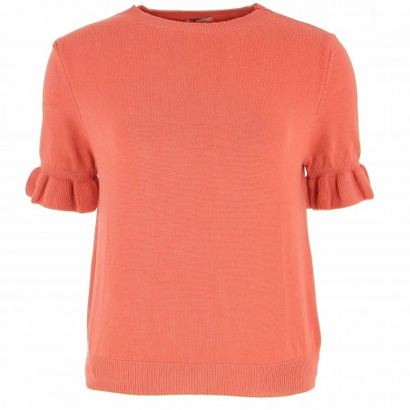 Pull très doux manche courtes Terracota - Matière noble