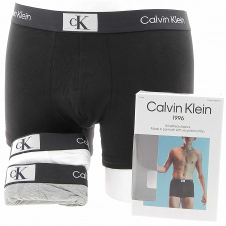 Nouveaux BOXERS Calvin Klein PACK de 3 blanc, noir, gris - Matiere-noble