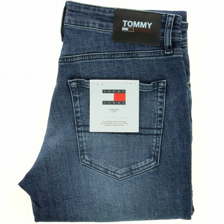Jean homme TOMMY HILFIGER Scanton slim dynamic Jacob mid blue - Matière noble