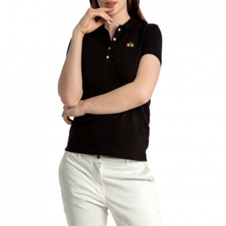 Polo femme LA MARTINA noir- Matière noble