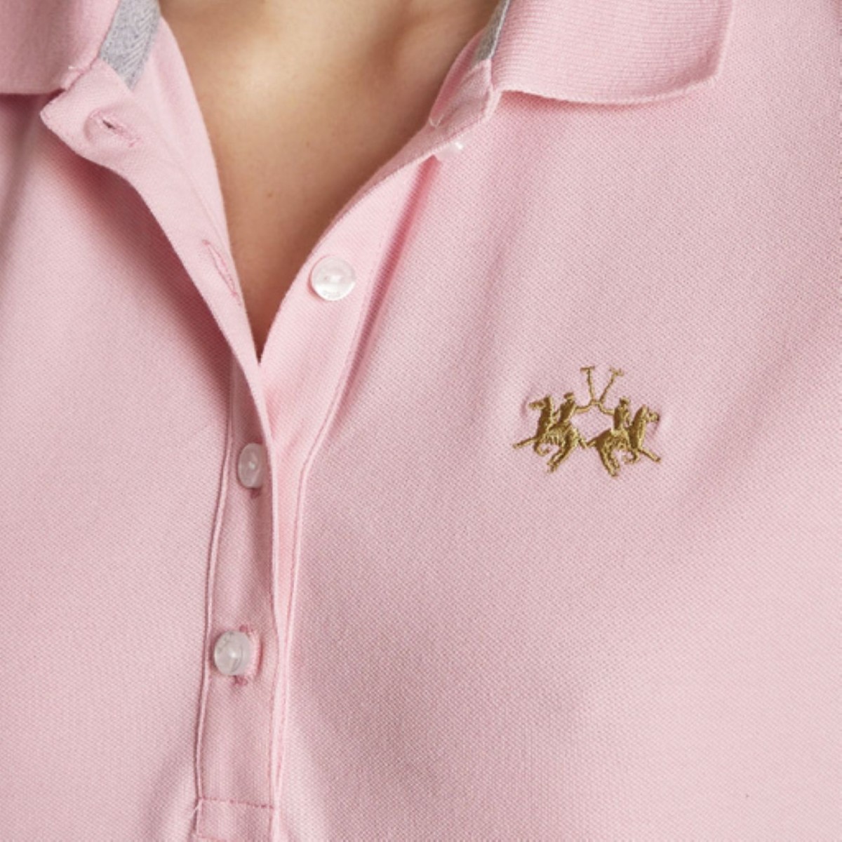 Polo femme LA MARTINA rose - Matière noble
