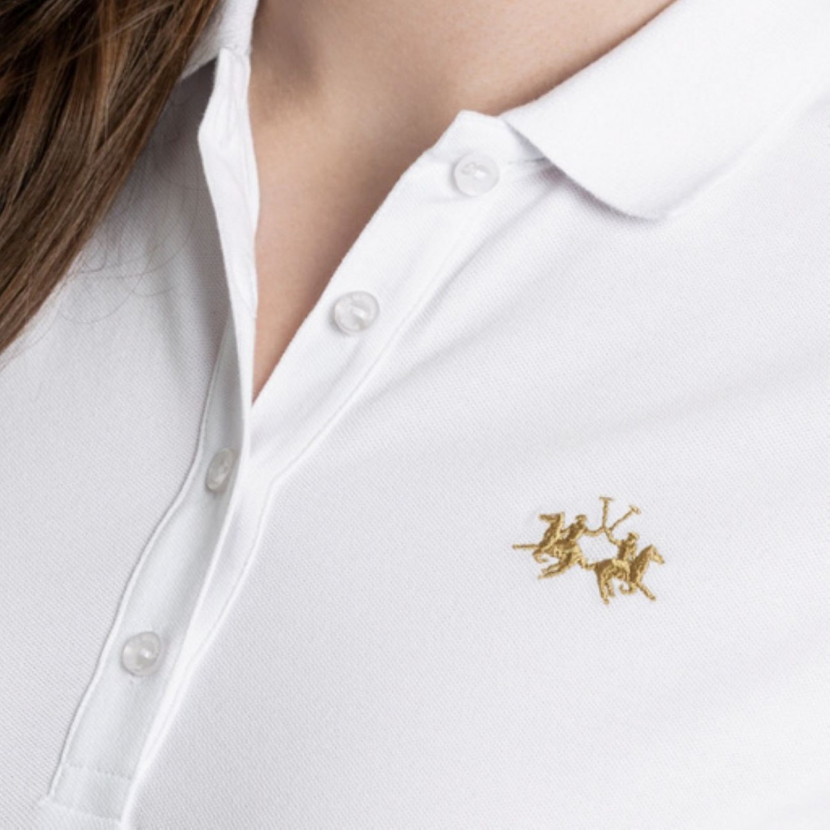 Polo femme LA MARTINA, coloris blanc - Matière noble