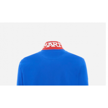 Polo homme LA MARTINA manches longues bleu - Matière noble