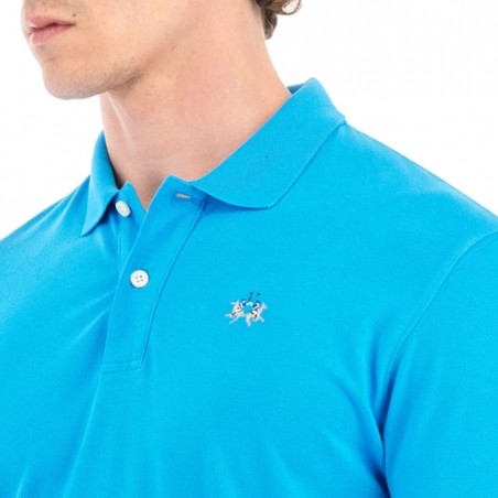 Polo homme LA MARTINA turquoise - Matière noble