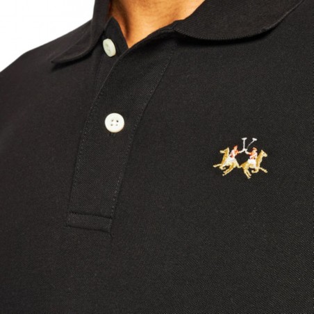 Polo homme LA MARTINA noir - Matière noble