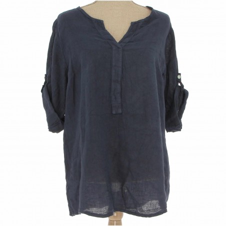 Tunique100% Lin naturel Vegan,  marine - Matière noble