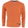 Pull col V homme cashmere et laine safran - Matière noble