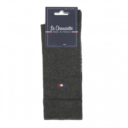 Chaussettes de fabrication française, coloris anthracite - Matière noble