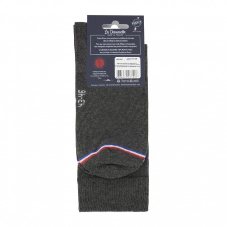 Chaussettes de fabrication française, coloris anthracite - Matière noble