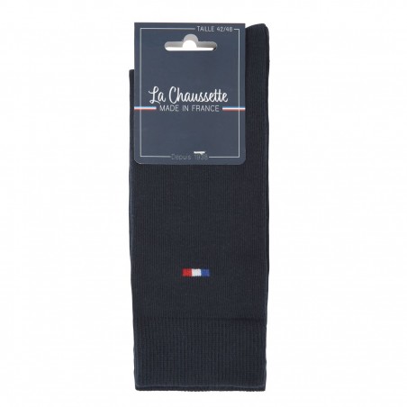 Chaussettes de fabrication française, coloris marine - Matière noble