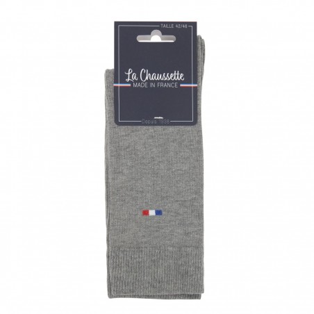 Chaussettes de fabrication française, coloris gris - Matière noble