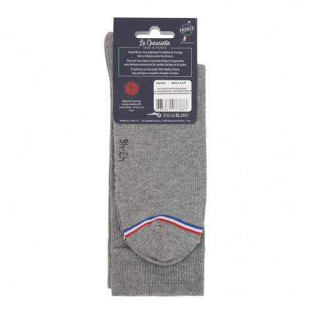 Chaussettes de fabrication française, coloris gris - Matière noble