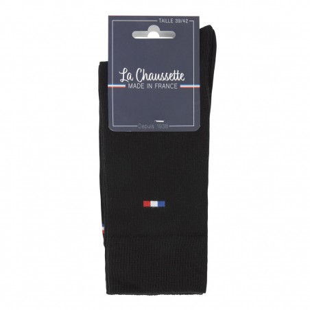 Chaussettes de fabrication française, coloris noir - Matière noble