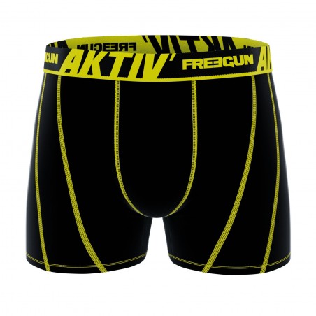 Boxer FREEGUN AKTIV noir/jaune - Matière noble