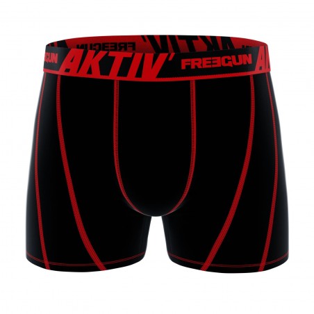 Boxer FREEGUN AKTIV noir/rouge- Matière noble