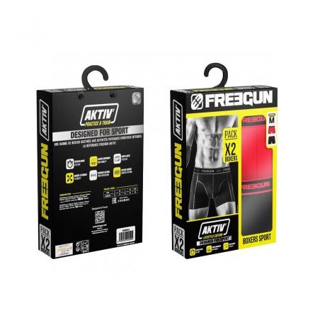 Boxer FREEGUN AKTIV noir/bleu- Matière noble