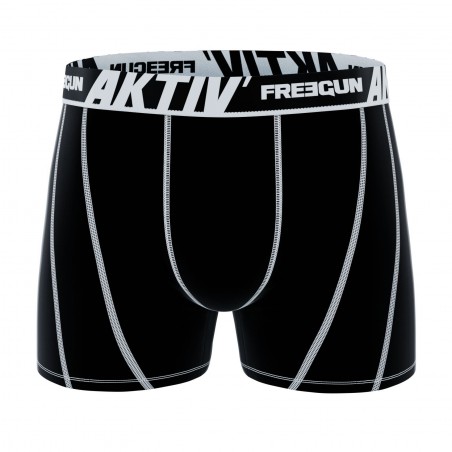 Boxer FREEGUN AKTIV noir/blanc- Matière noble