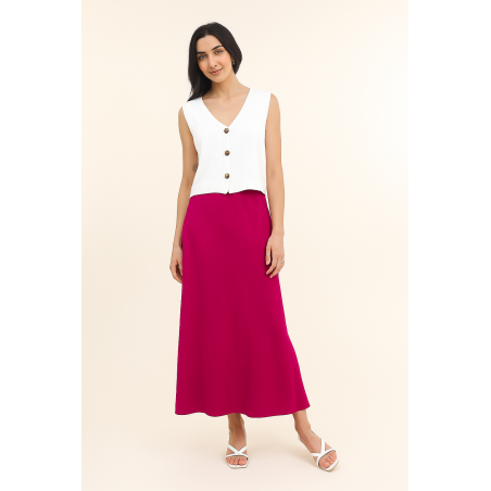 Jupe longue 100% lin fuchsia- Matière noble 34.90€