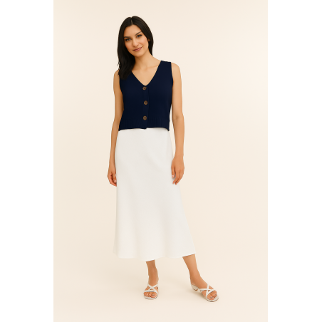 Jupe longue 100% lin blanche - Matière noble 34.90€