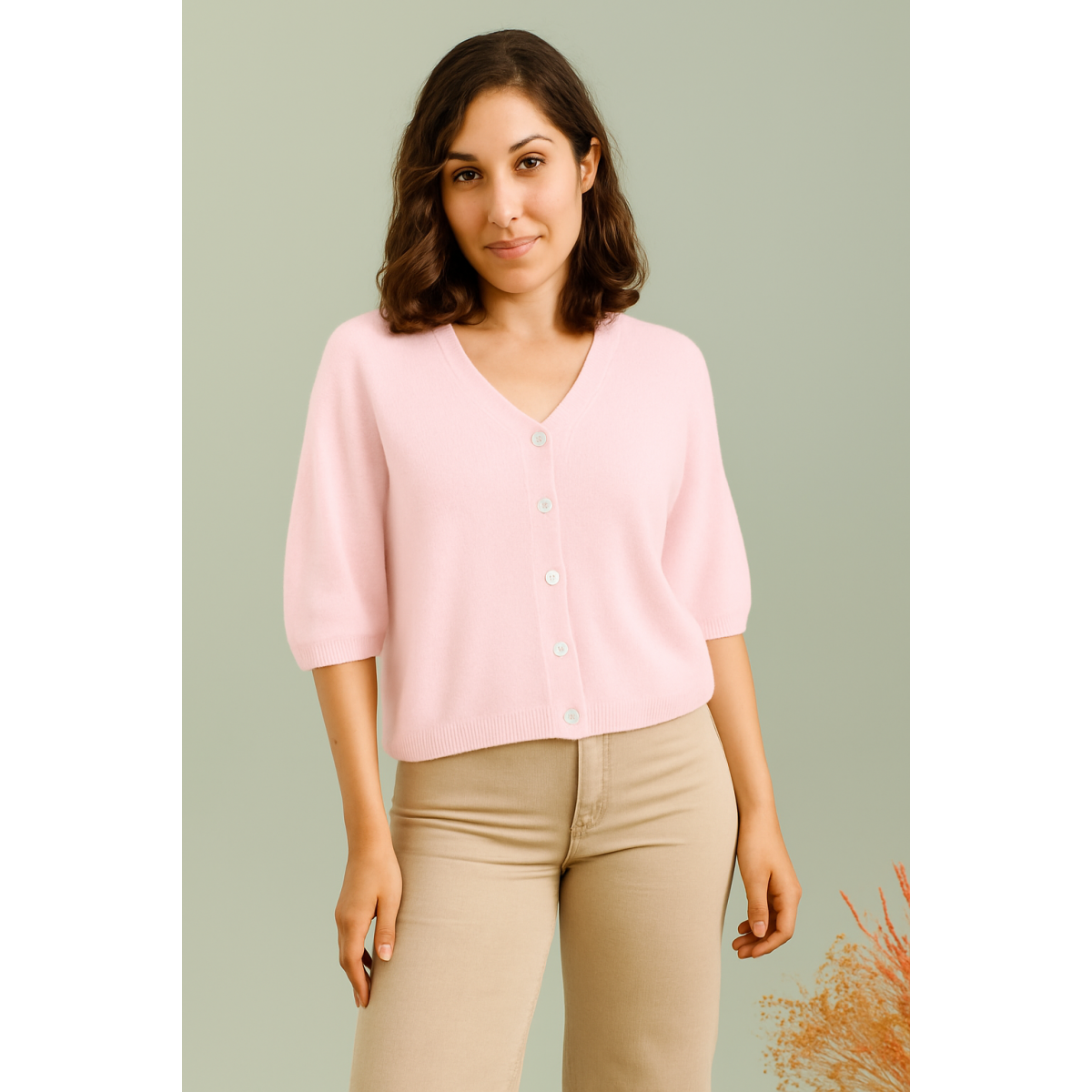 Gilet manches courtes 30% alpaga, laine, divers coloris - Matière noble