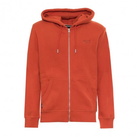 Sweat zippé à capuche SUPERDRY orange - Matière noble