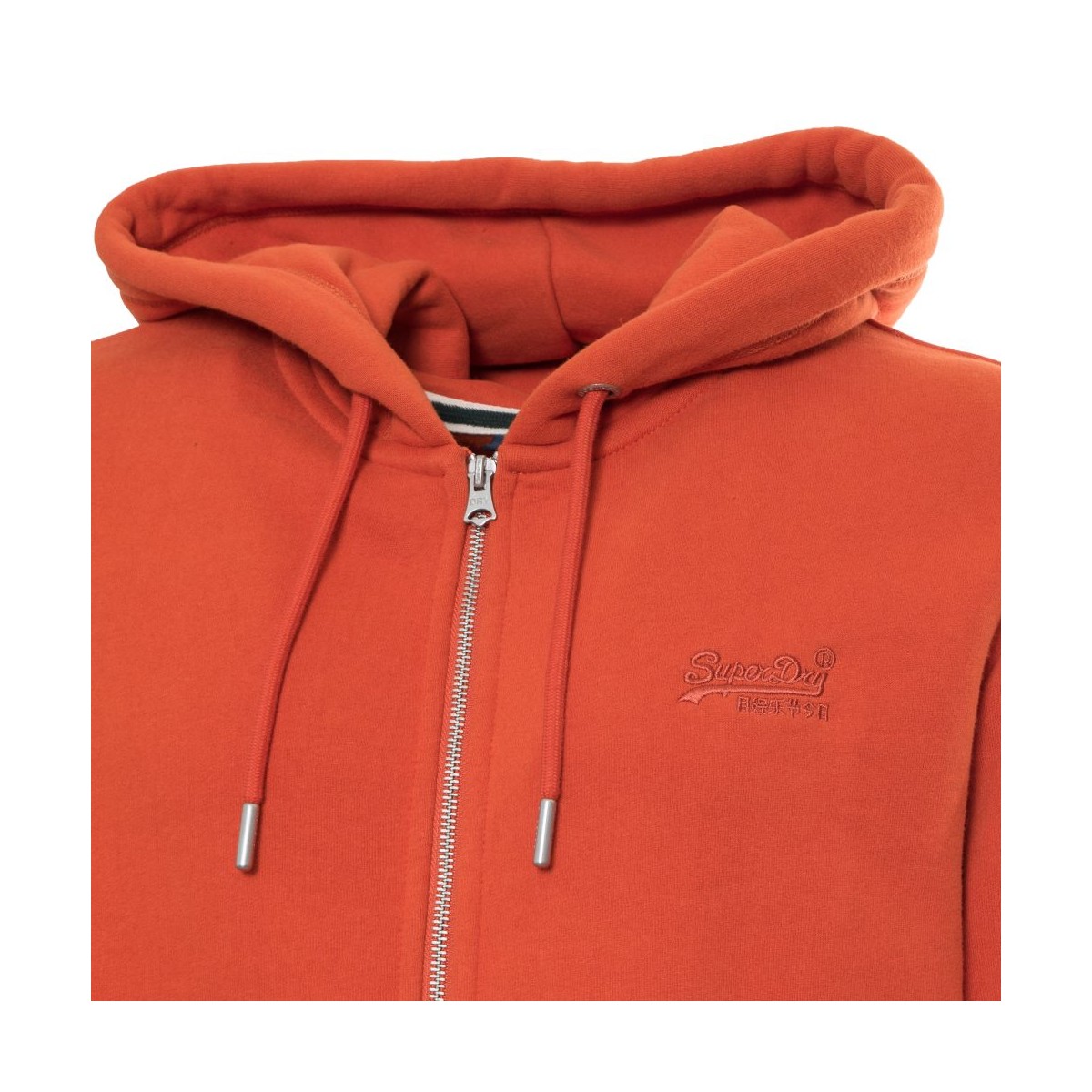 Sweat zippé à capuche SUPERDRY orange - Matière noble