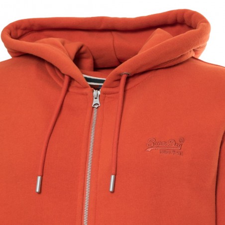 Sweat zippé à capuche SUPERDRY orange - Matière noble