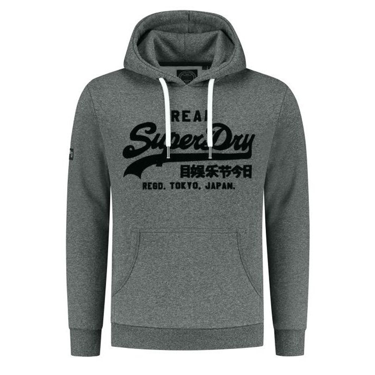 Sweat capuche SUPERDRY anthracite - Matière noble