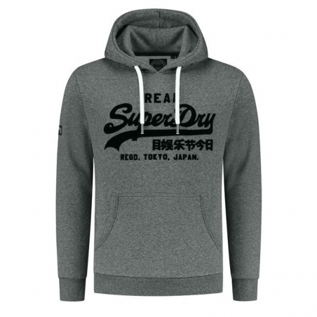 Sweat capuche SUPERDRY anthracite - Matière noble