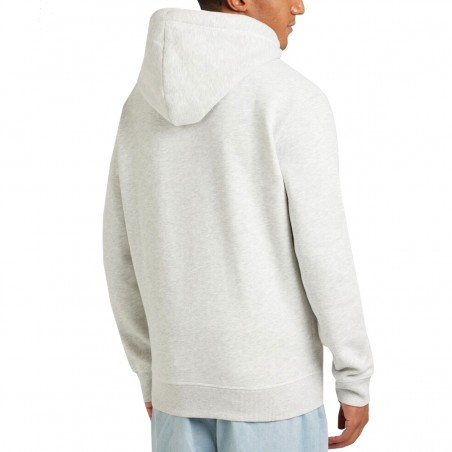 Sweat zippé à capuche SUPERDRY gris clair - Matière noble