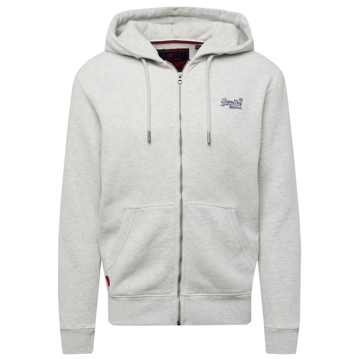 Sweat zippé à capuche SUPERDRY gris clair - Matière noble