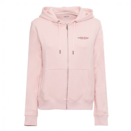 Sweat zippé femme GUESS Jeans, coloris rose- Matière noble