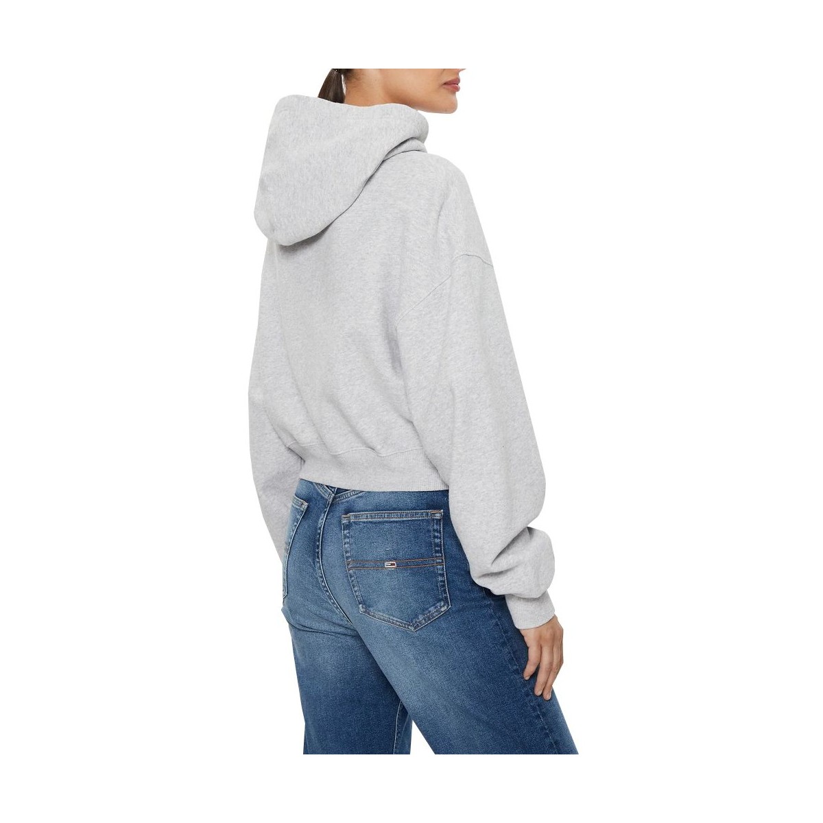 Sweat femme capuche TOMMY JEANS Varsity gris - Matière noble