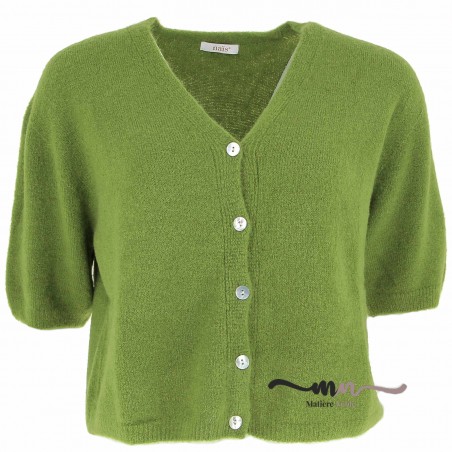 Gilet manches courtes 30% alpaga, laine, divers coloris - Matière noble