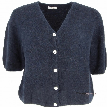 Gilet manches courtes 30% alpaga, laine, divers coloris - Matière noble