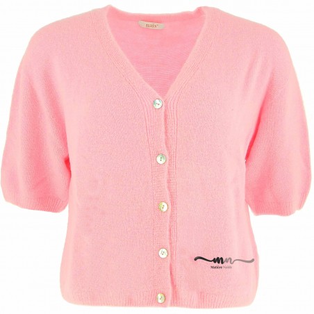 Gilet manches courtes 30% alpaga, laine, divers coloris - Matière noble