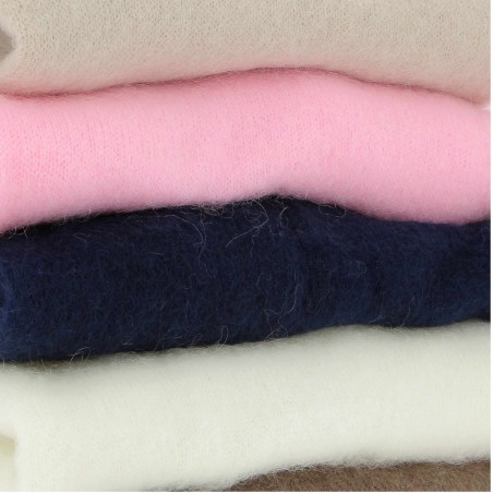 Pull à capuche femme 52% Mohair et laine, divers coloris - Matière noble