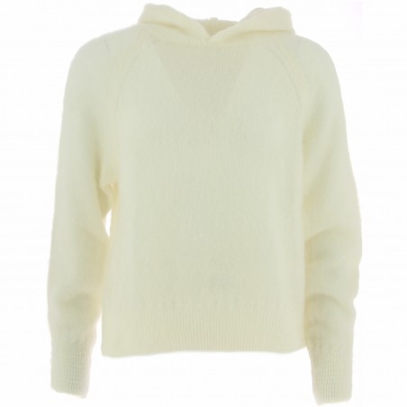 Pull à capuche femme 52% Mohair et laine, divers coloris - Matière noble