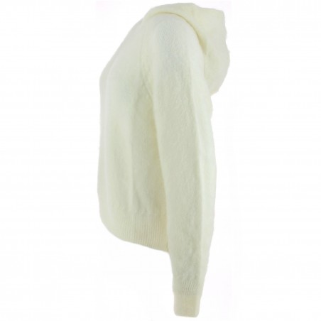 Pull à capuche femme 52% Mohair et laine, divers coloris - Matière noble