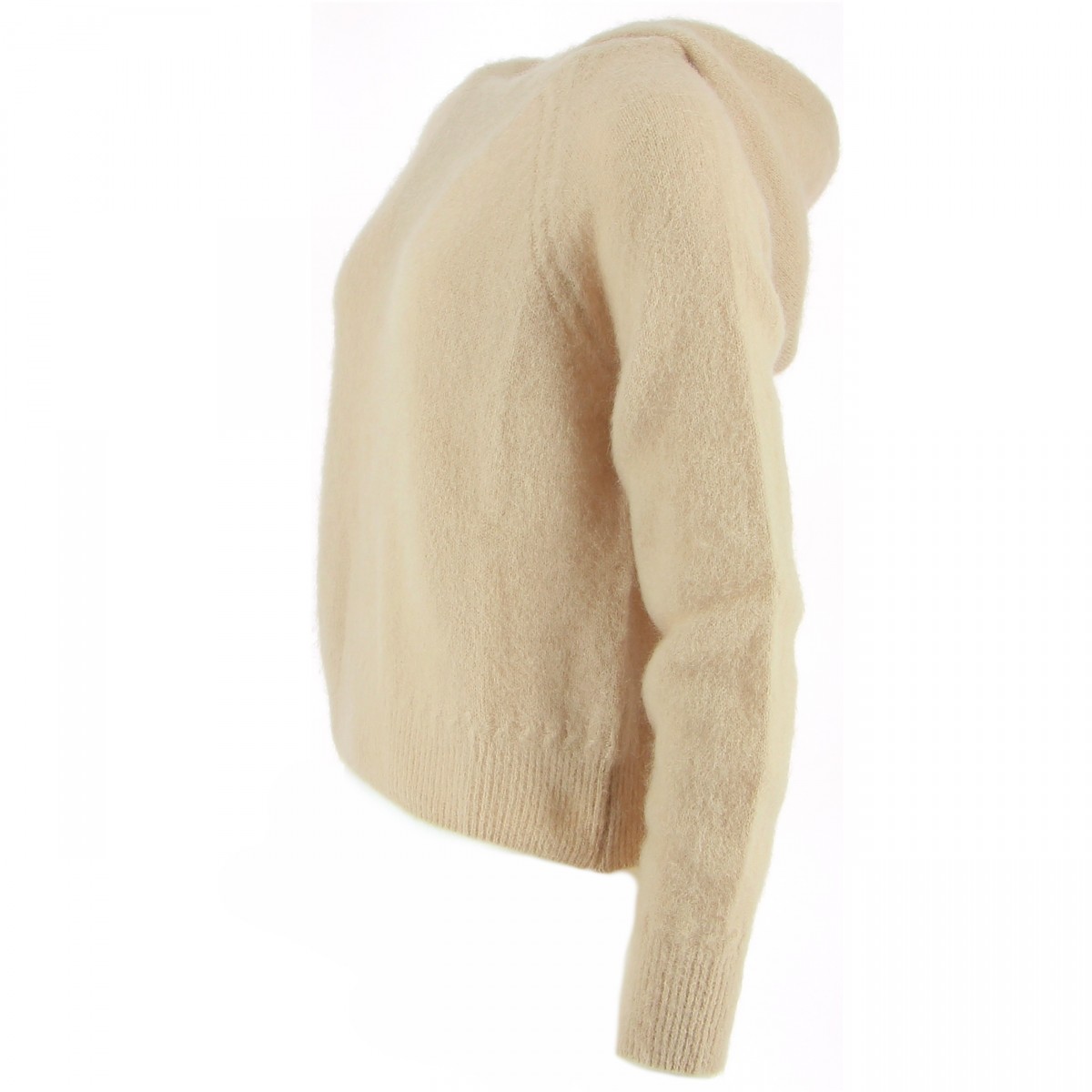 Pull à capuche femme 52% Mohair et laine, divers coloris - Matière noble
