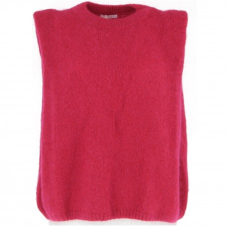 Pull sans manche femme 40% mohair, divers coloris - Matière noble