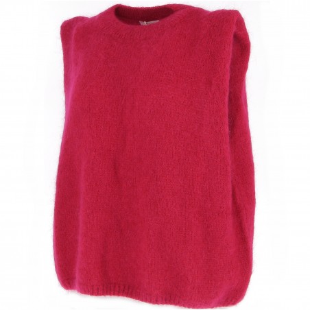 Pull sans manche femme 40% mohair, divers coloris - Matière noble