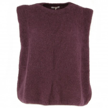 Pull sans manche femme 40% mohair, divers coloris - Matière noble