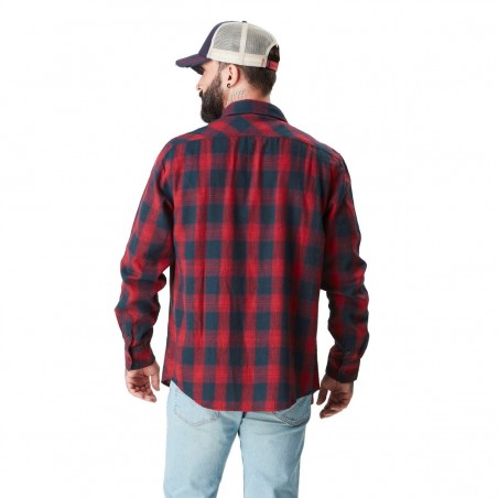 CHEMISE VON DUTCH flanelle rouge/marine - Matière noble