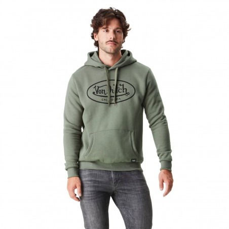 Sweat capuche VON DUTCH molletonné vert - Matière noble